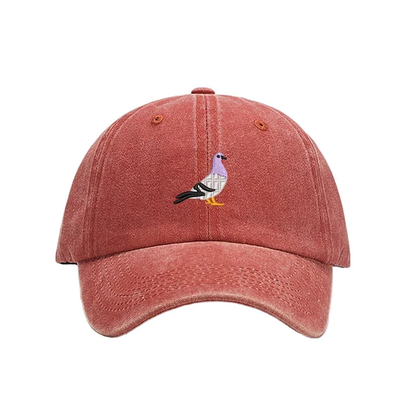The Watching Pigeon Washed Cotton Baseball Cap