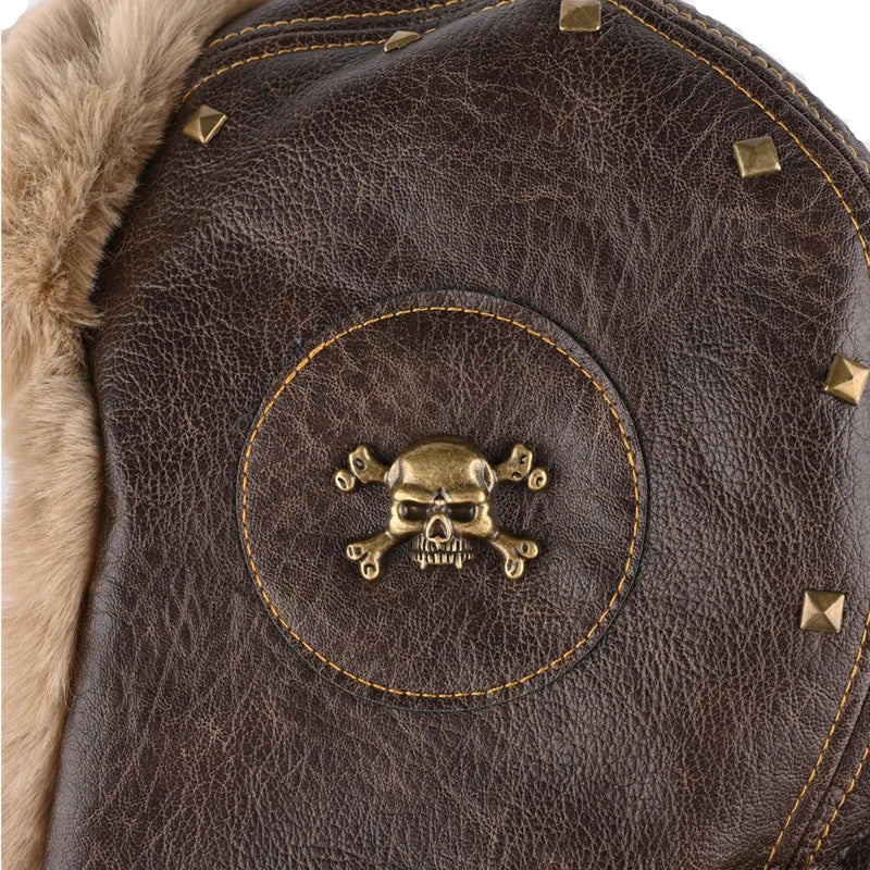 The Winter Death Leather Fur Bomber Hat