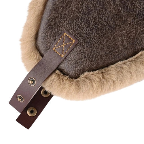 The Winter Death Leather Fur Bomber Hat