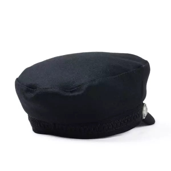 The Crown Black Cotton Sailor Cap