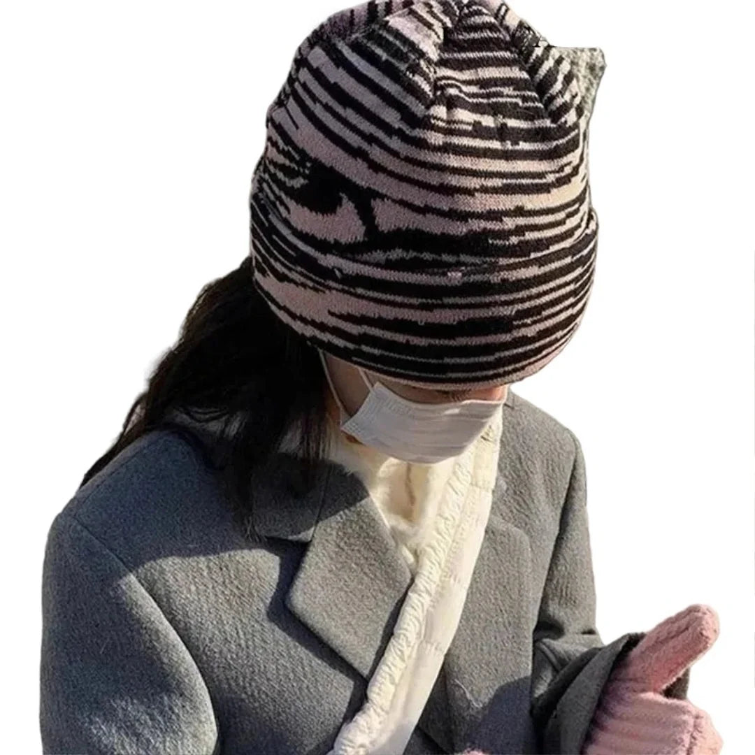 Tiger Skin Winter Knitted Beanie