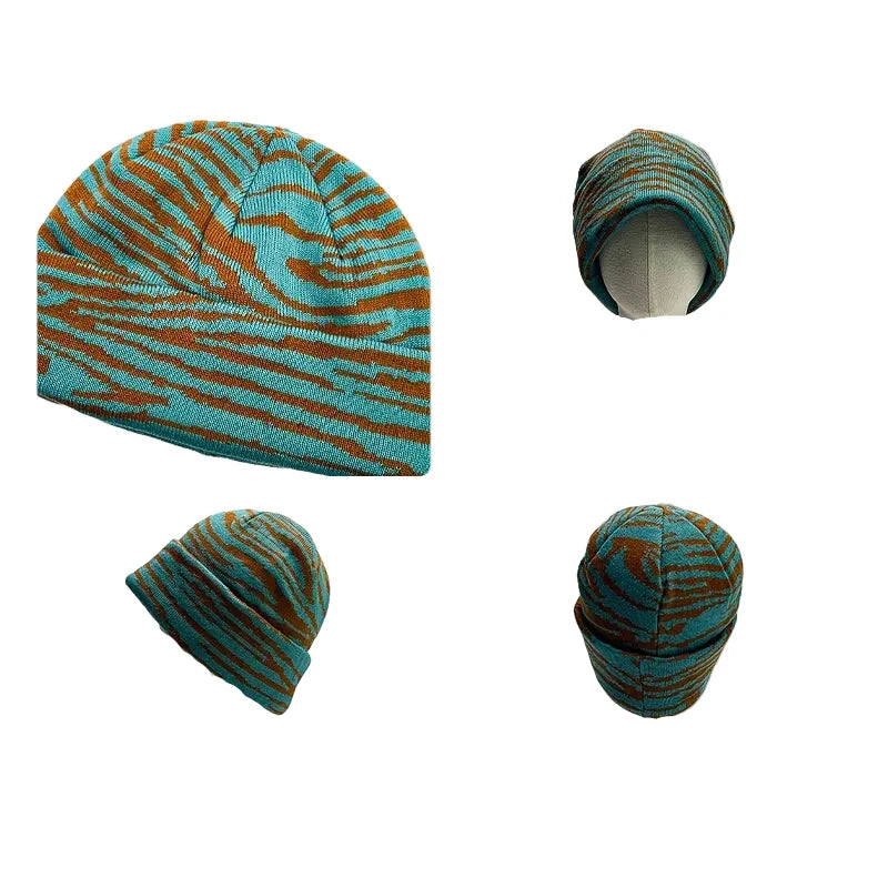 Tiger Skin Winter Knitted Beanie