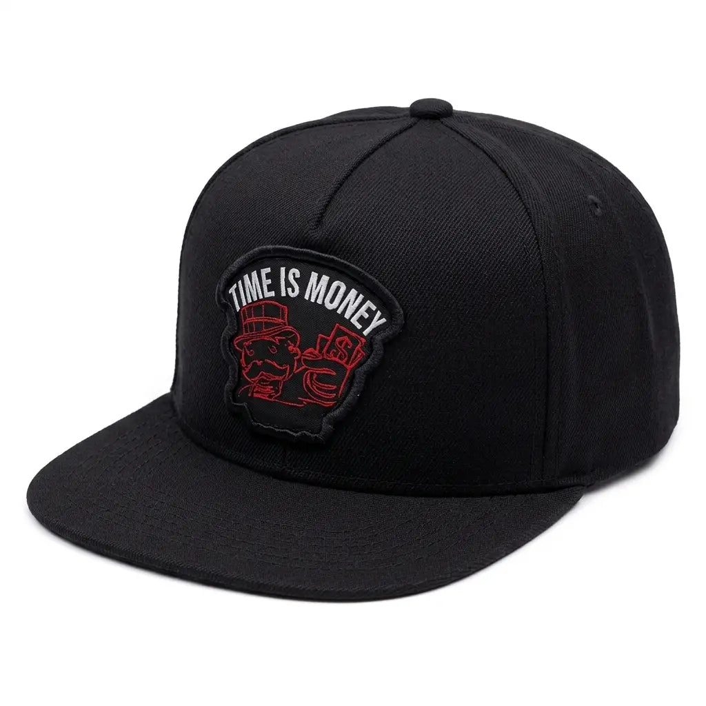 Time Is Money Black Snapback Cap