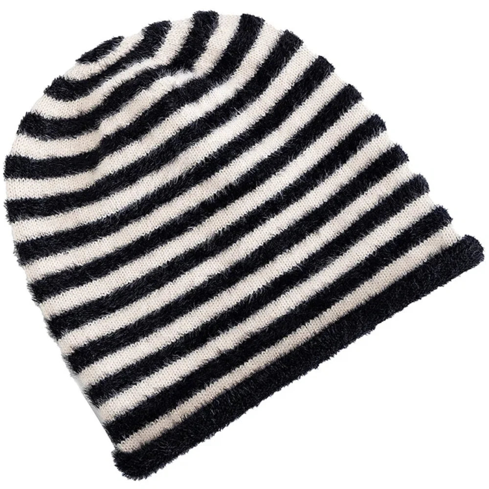 Toronto Winter Striped Fur Beanie