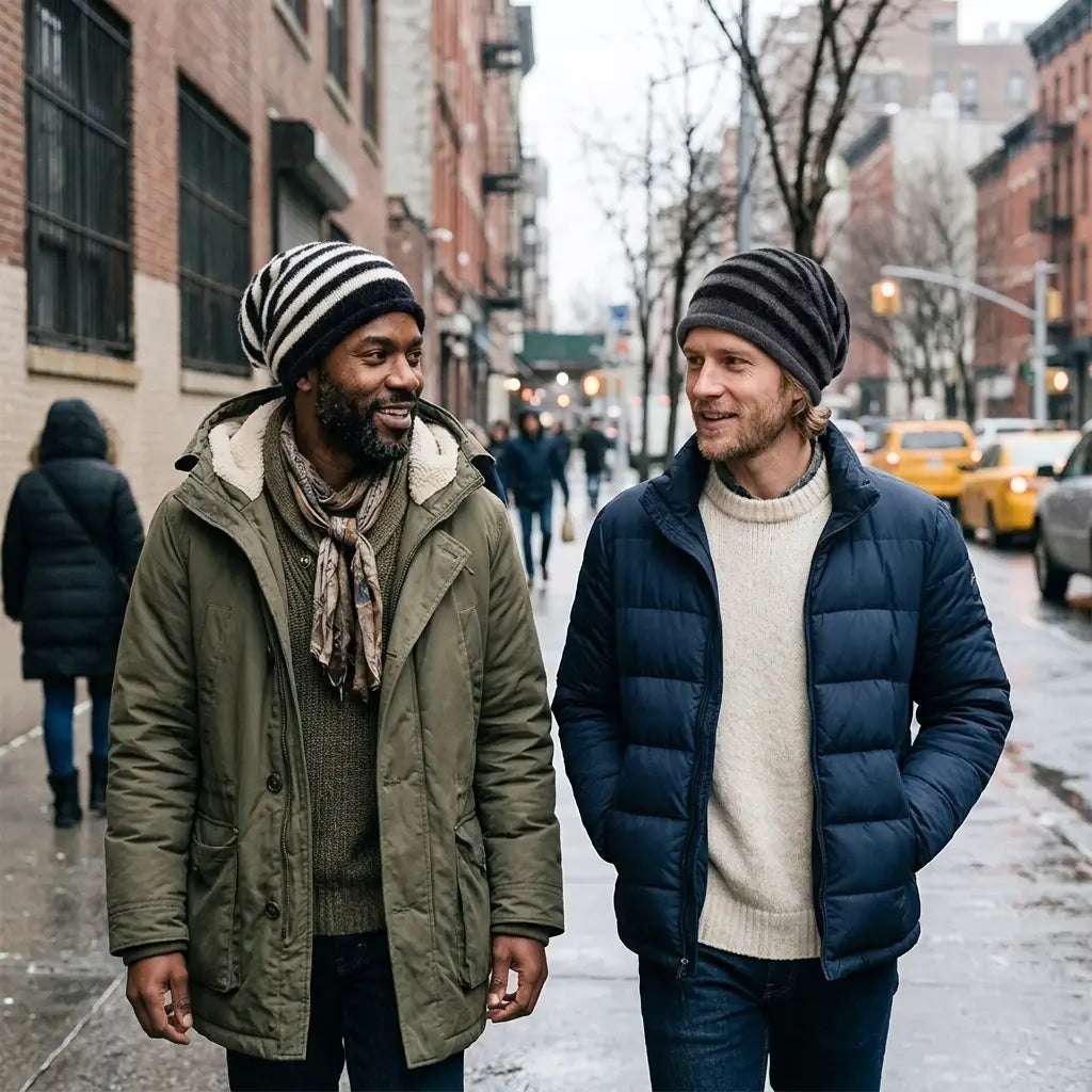 Toronto Winter Striped Fur Beanie
