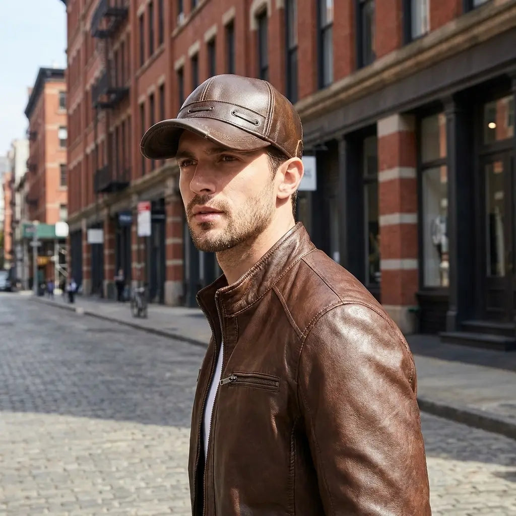 Toulouse Genuine Leather Baseball Cap