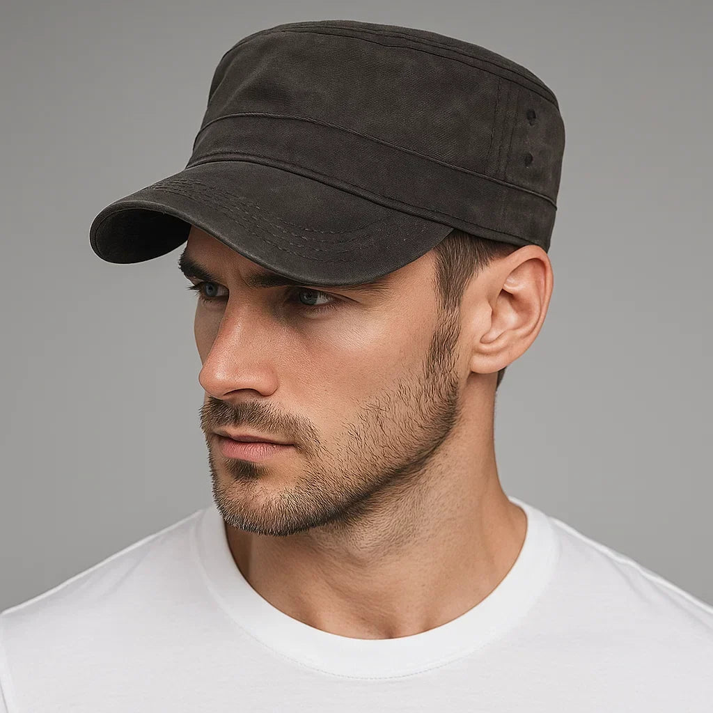Toulouse Waterproof Distressed Cotton Army Cap