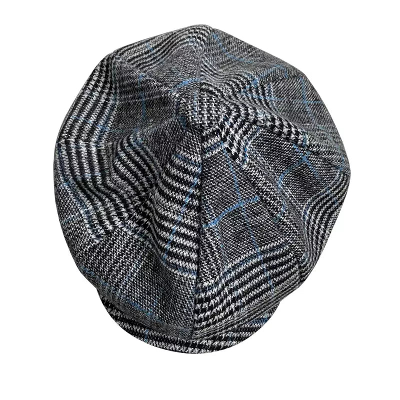 Touraine Plaid Wool Newsboy Cap