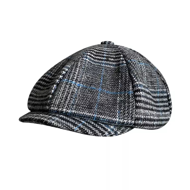 Touraine Plaid Wool Newsboy Cap