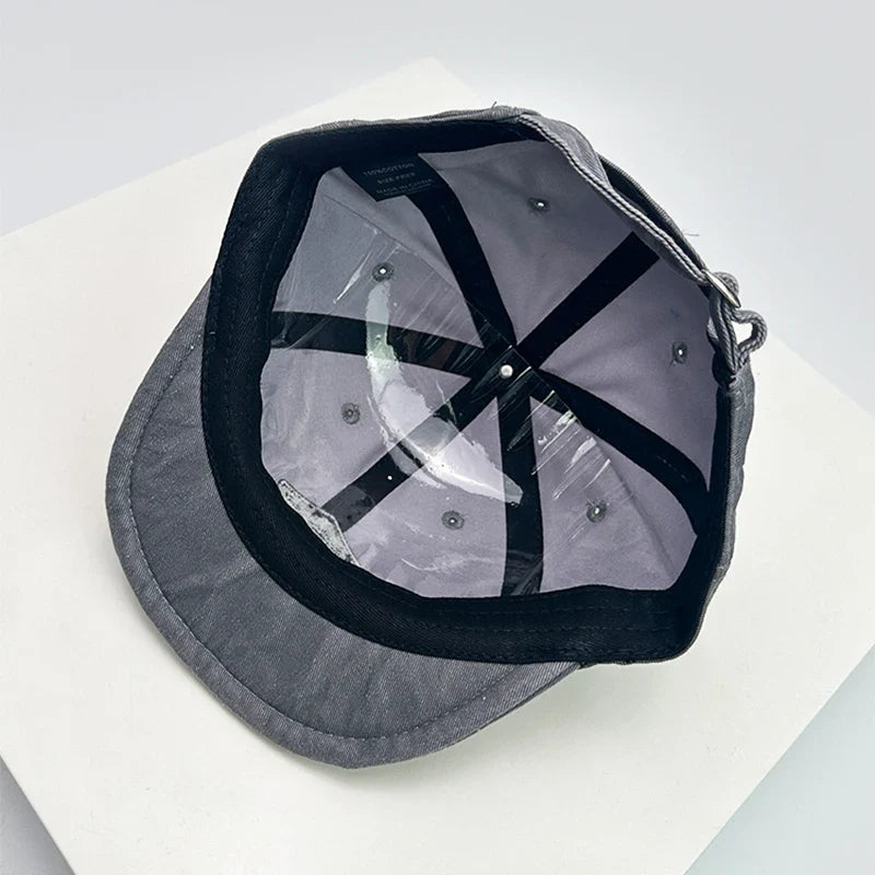Travelling Washed Cotton Short Brim 6-Panels Baseball Cap