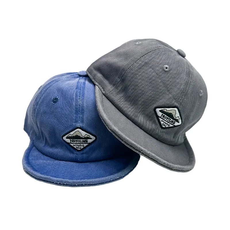 Travelling Washed Cotton Short Brim 6-Panels Baseball Cap