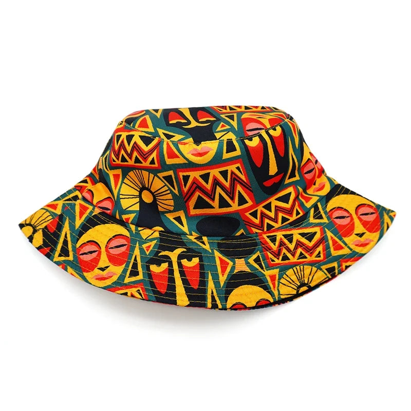 Tribal Masks Reversible Bucket Hat