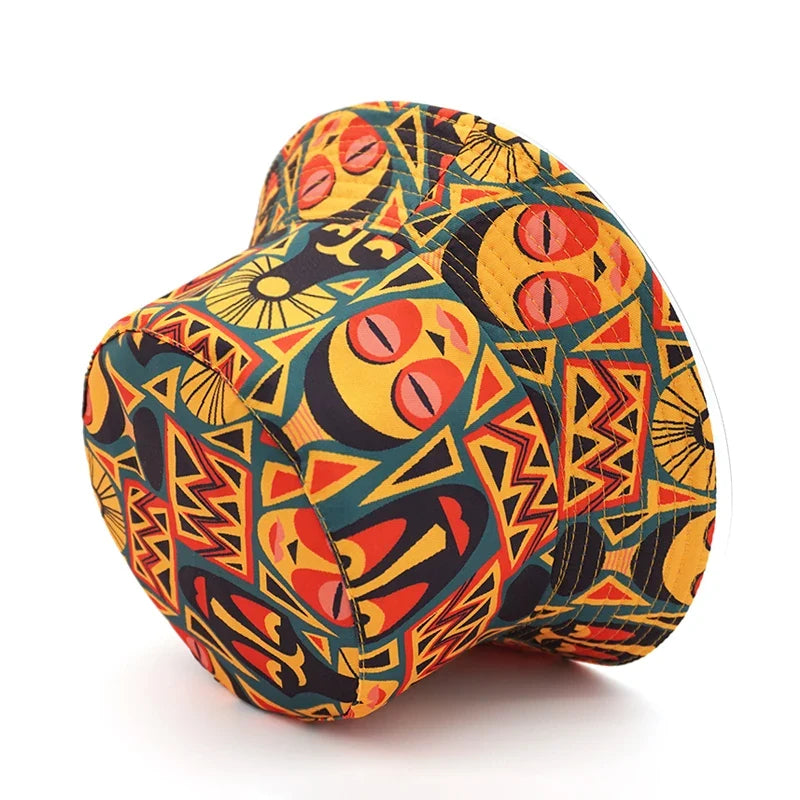 Tribal Masks Reversible Bucket Hat