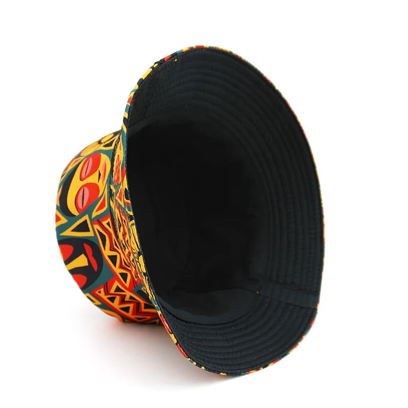 Tribal Masks Reversible Bucket Hat