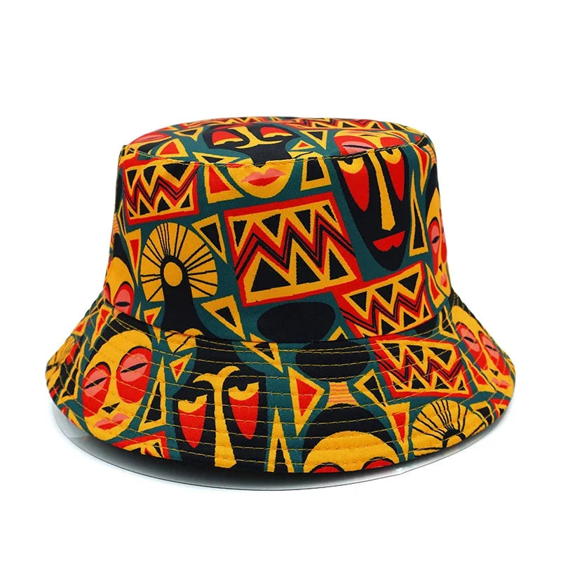 Tribal Masks Reversible Bucket Hat