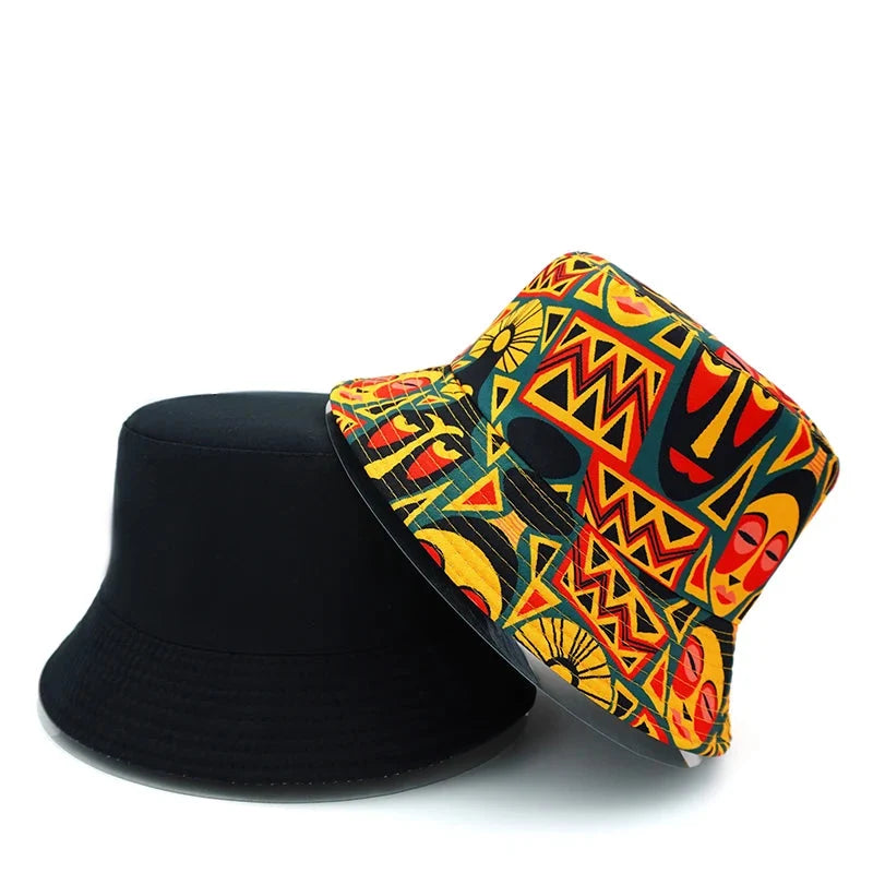 Tribal Masks Reversible Bucket Hat