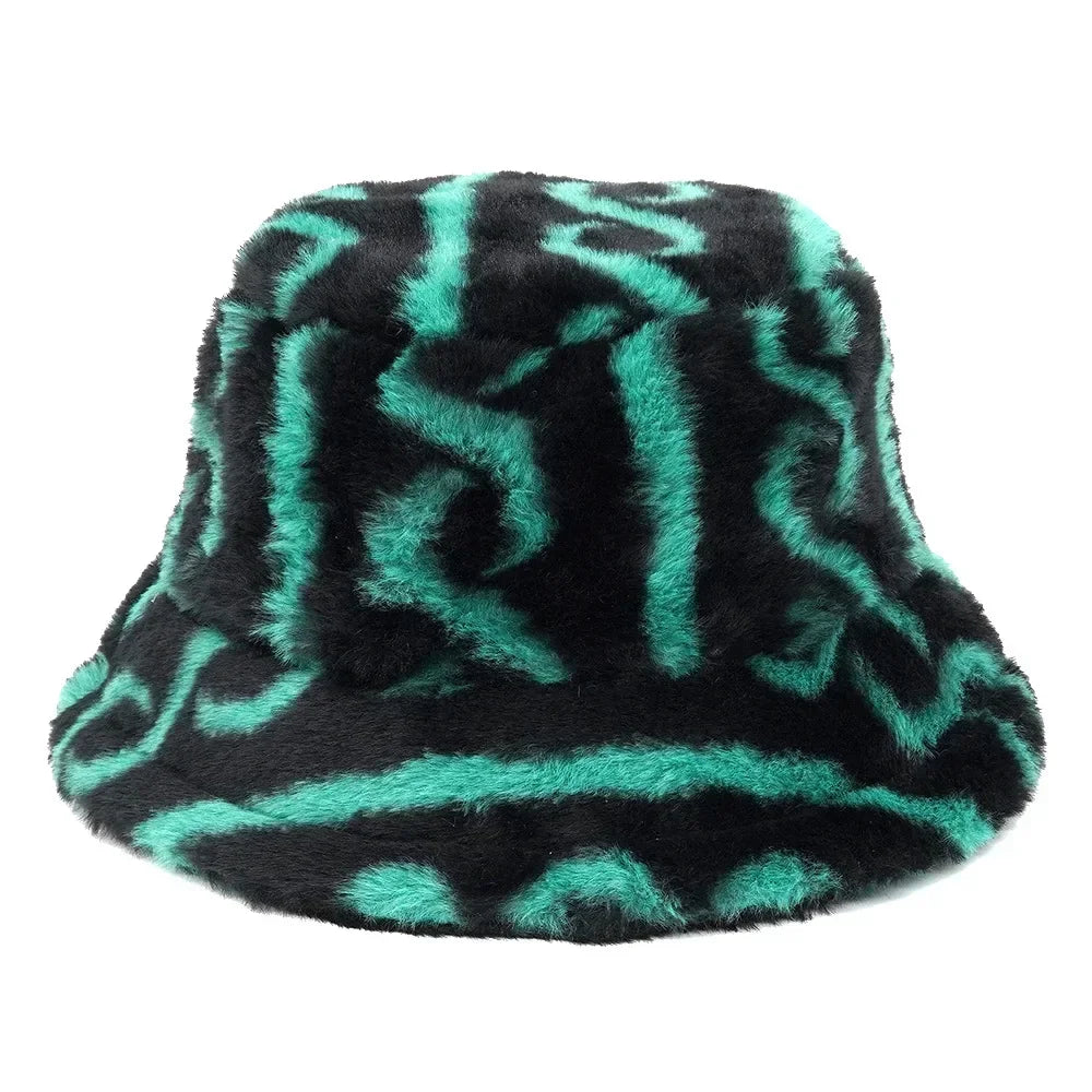 Tribal Symbols Fur Bucket Hat