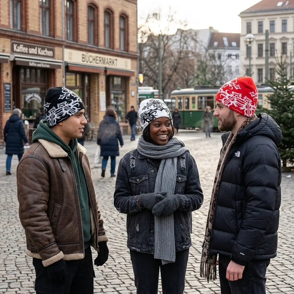 Tribal Symbols Winter Knitted Beanie