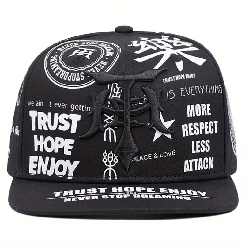 Trust Hope Enjoy Gothic Snapback Cap