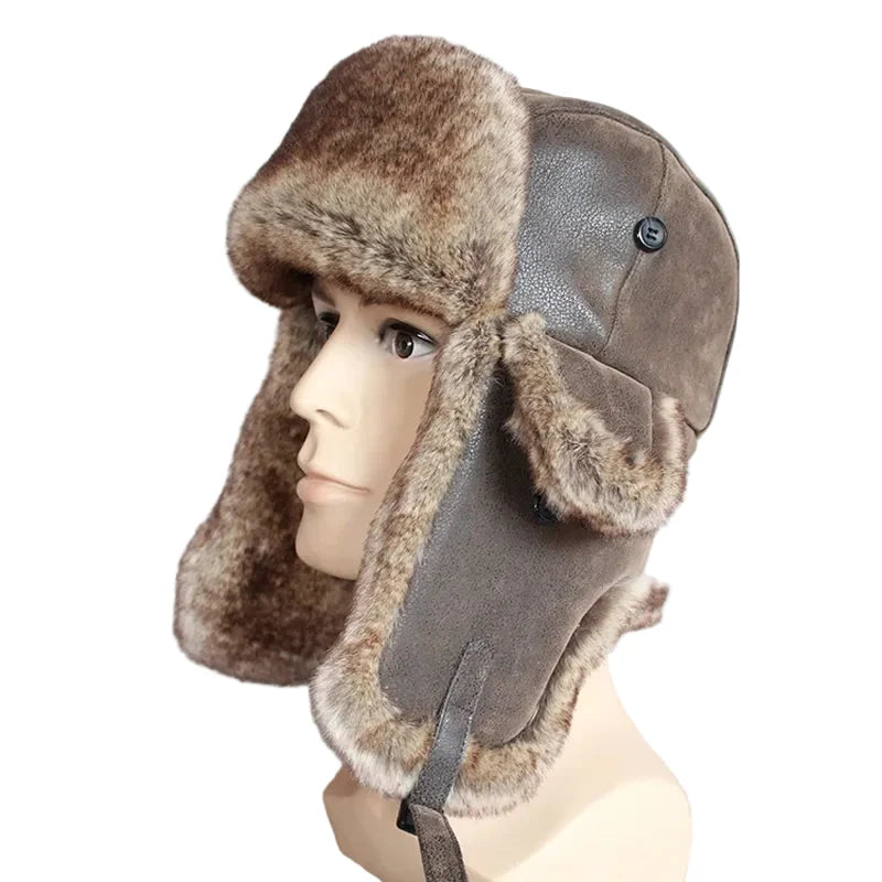 Twin Cities Leather Fur Ushanka Bomber Hat