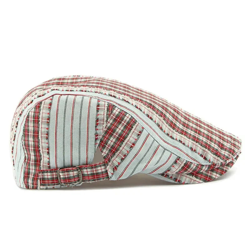 Twin Cities Tartan Striped Cotton Flat Cap