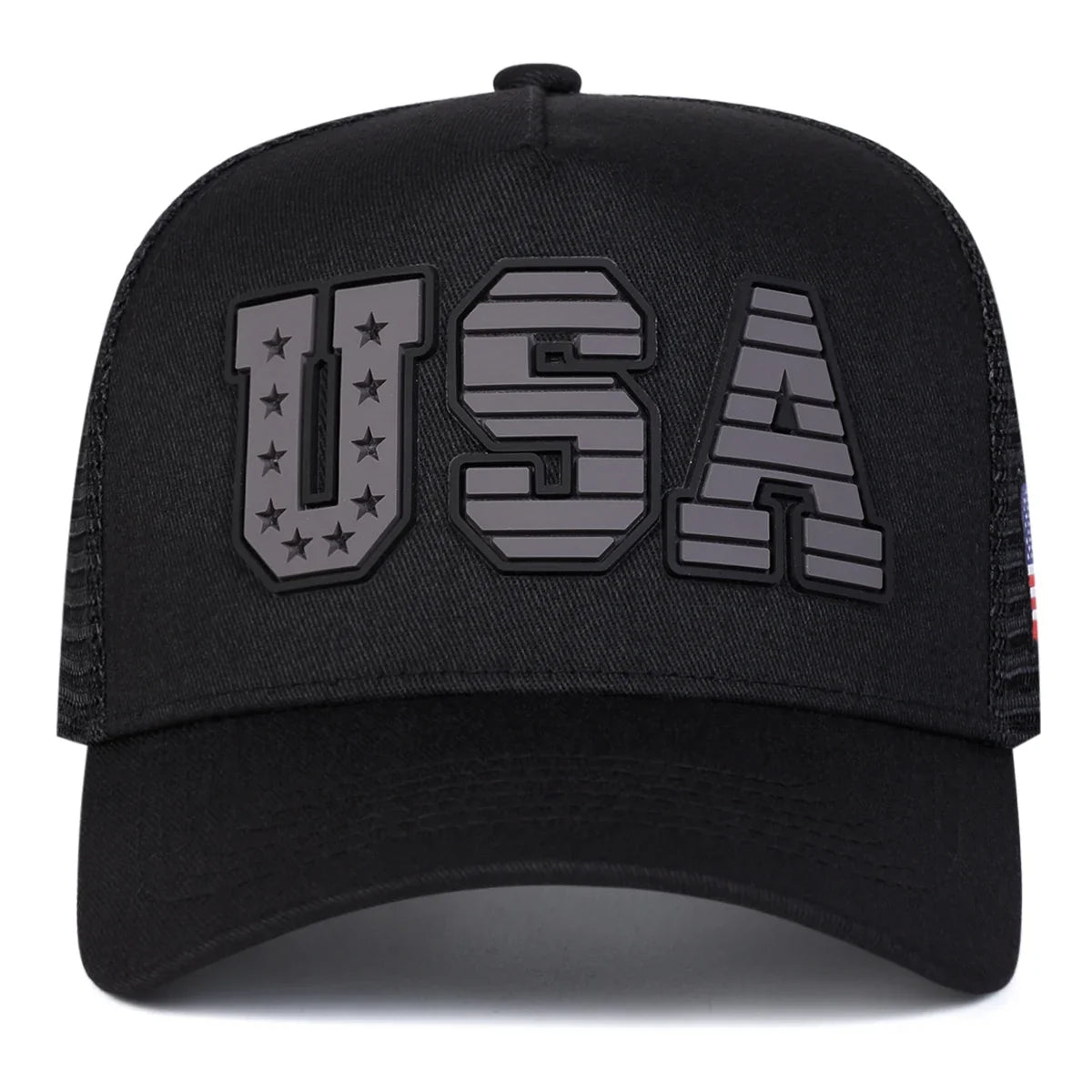 USA Flag Embroidered Trucker Cap