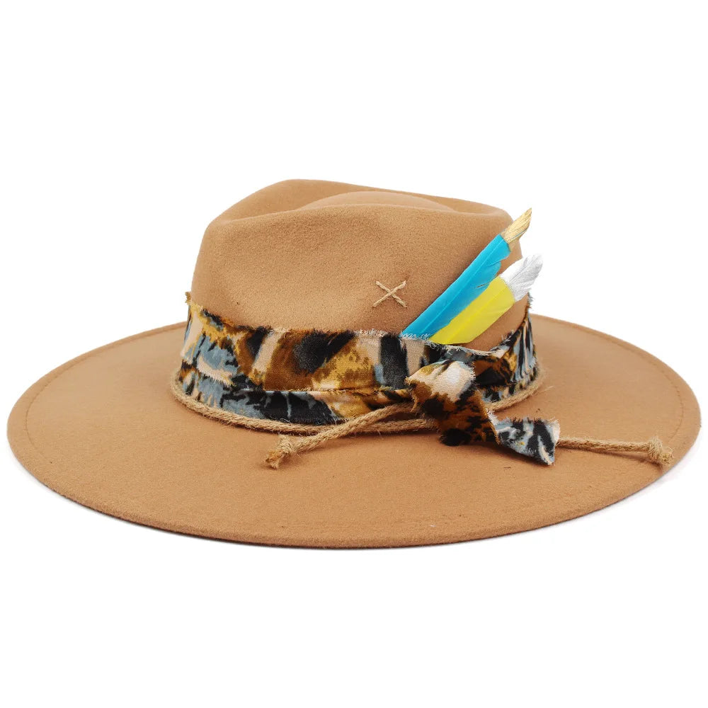 Venecia Bohemian Wide Brim Cotton Fedora Hat