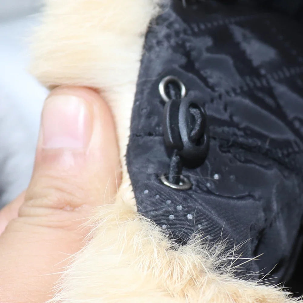 Vermont Winter Natural Rabbit Fur Genuine Leather Docker Cap