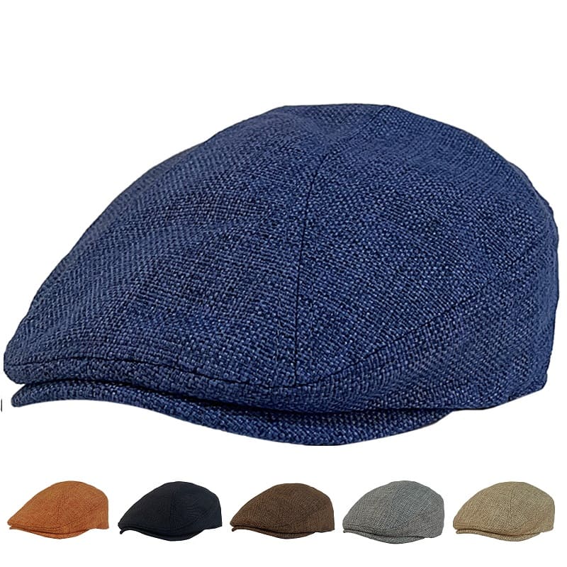 Verona Plain Linen Flat Cap