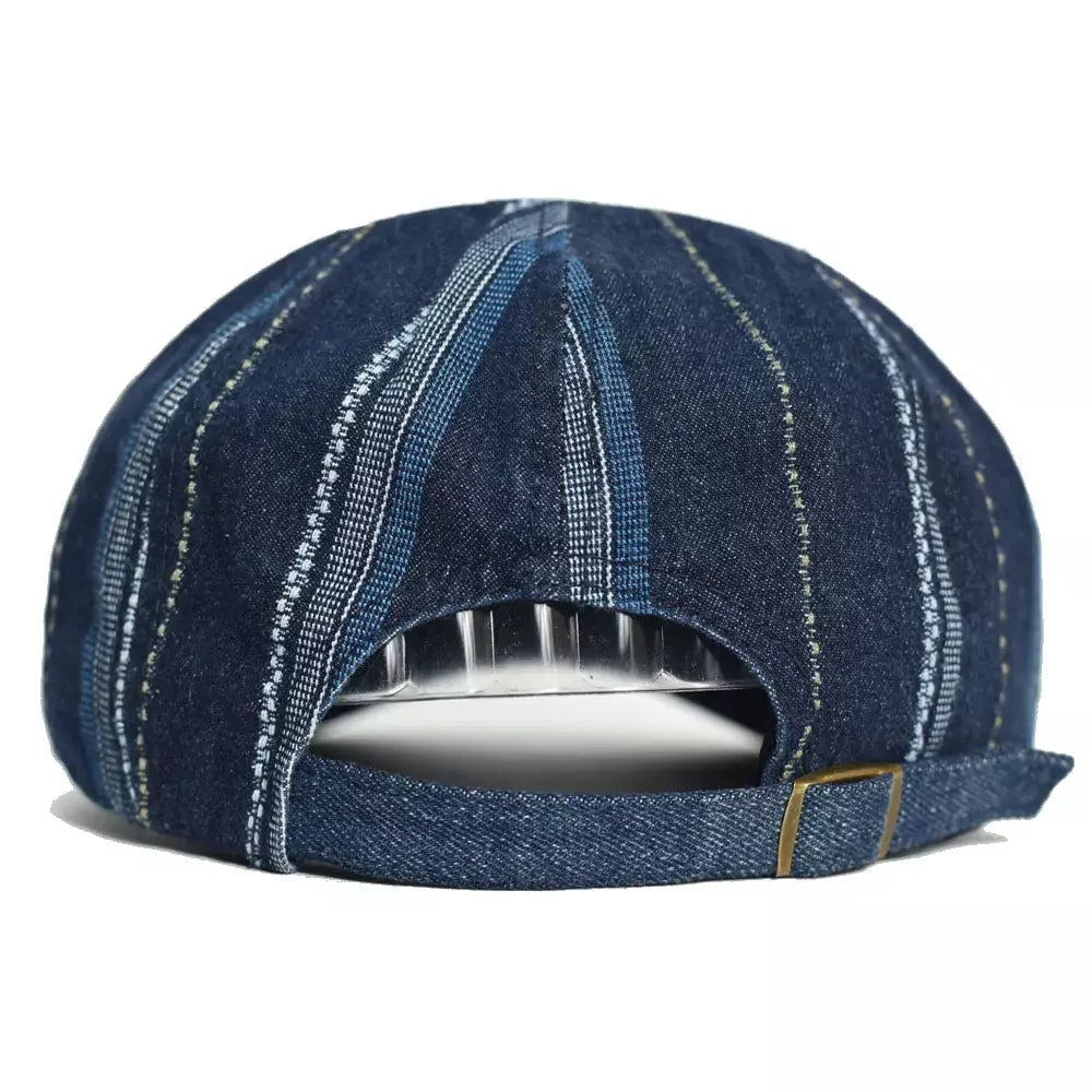 Vintage Striped Denim Newsboy Cap