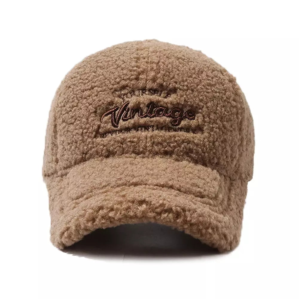 Vintage Winter Furry Baseball Cap
