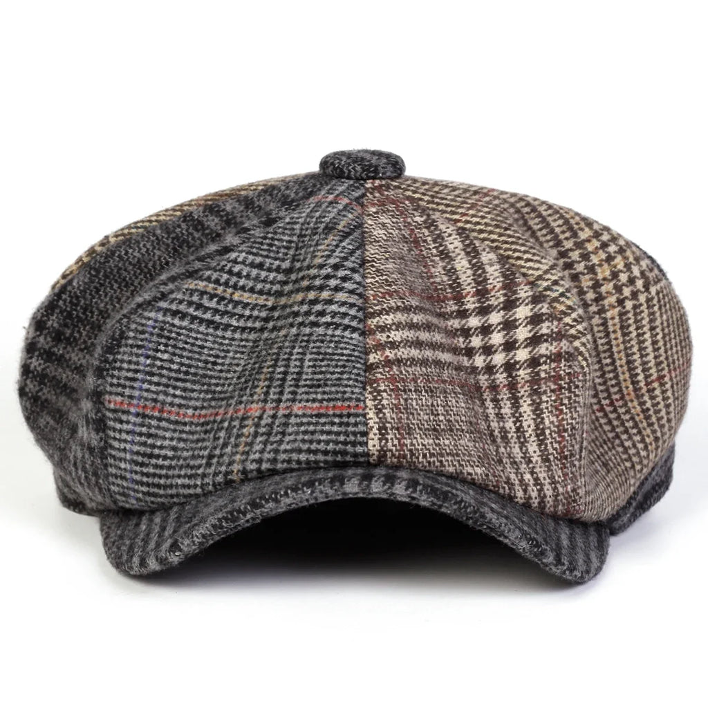 Vittorio Patchwork Tartan Newsboy Cap