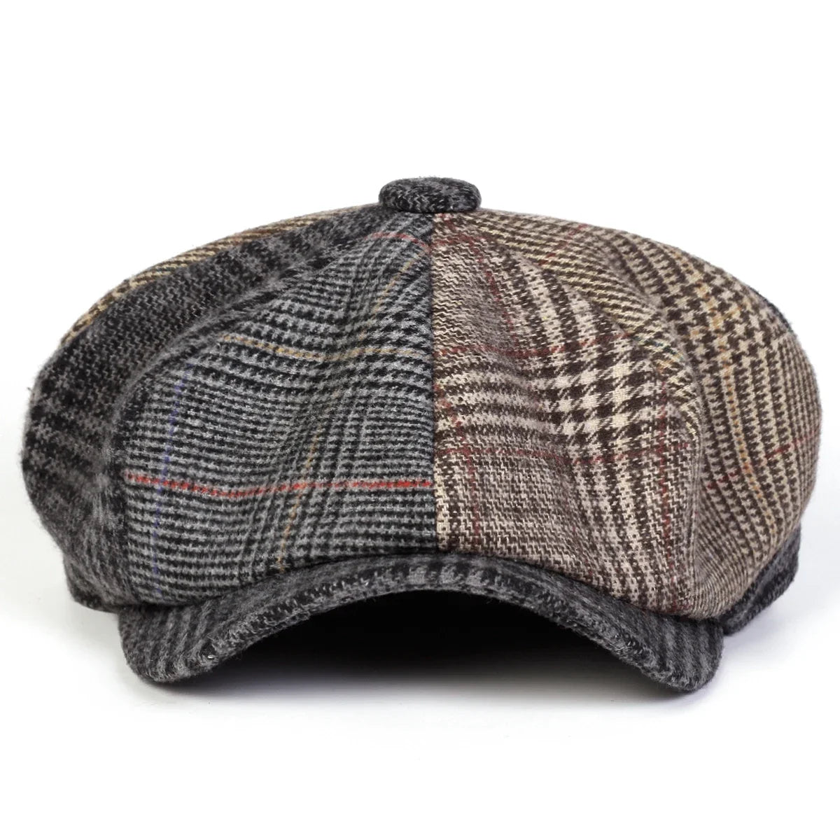 Vittorio Patchwork Tartan Newsboy Cap