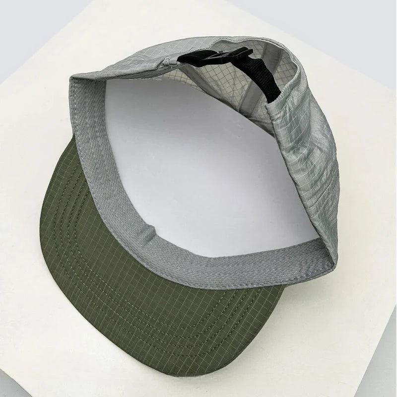 Wait! Retro Breathable Flat Visor Baseball Cap