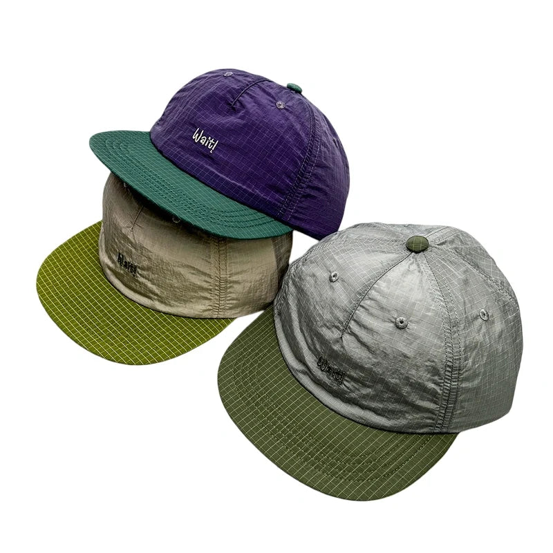 Wait! Retro Breathable Flat Visor Baseball Cap