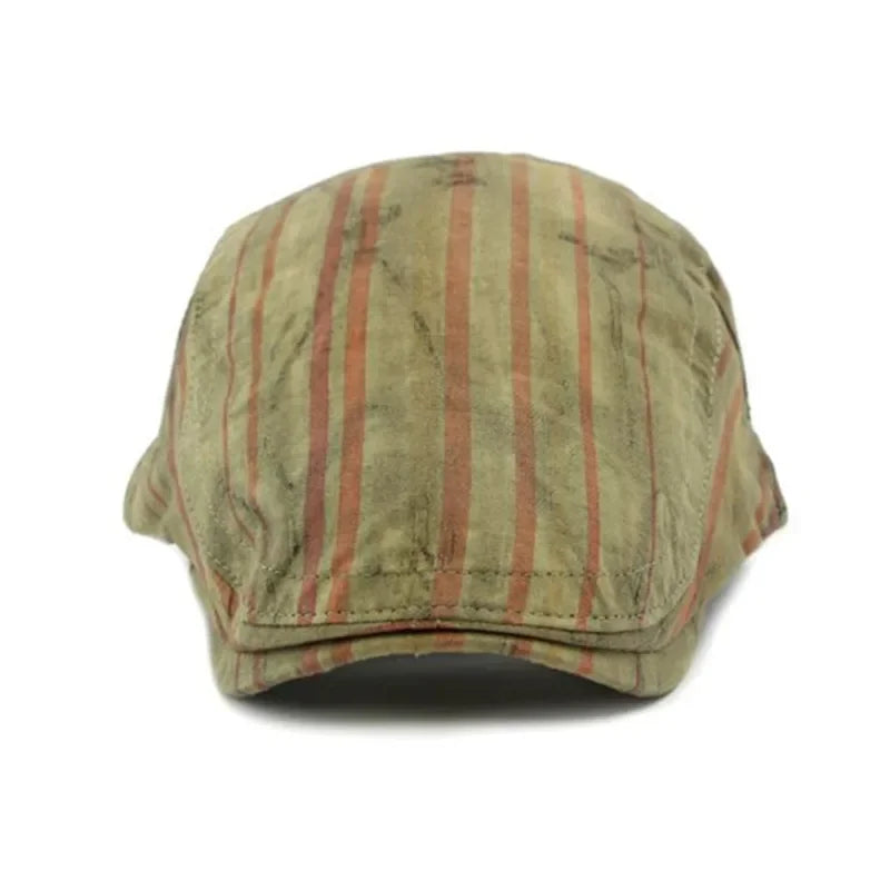 Waterford Distressed Striped Flat Cap