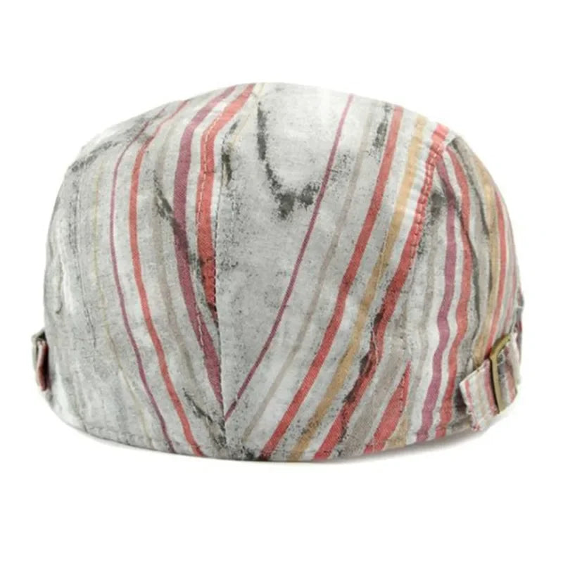 Waterford Distressed Striped Flat Cap