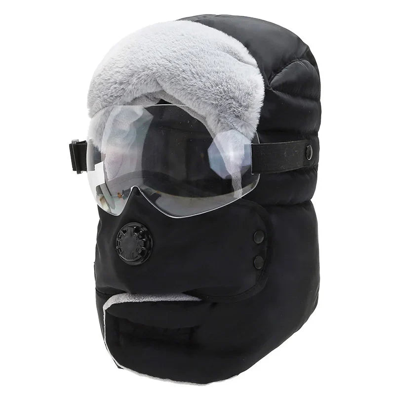 Waterproof Winter Goggles Aviator Bomber Hat