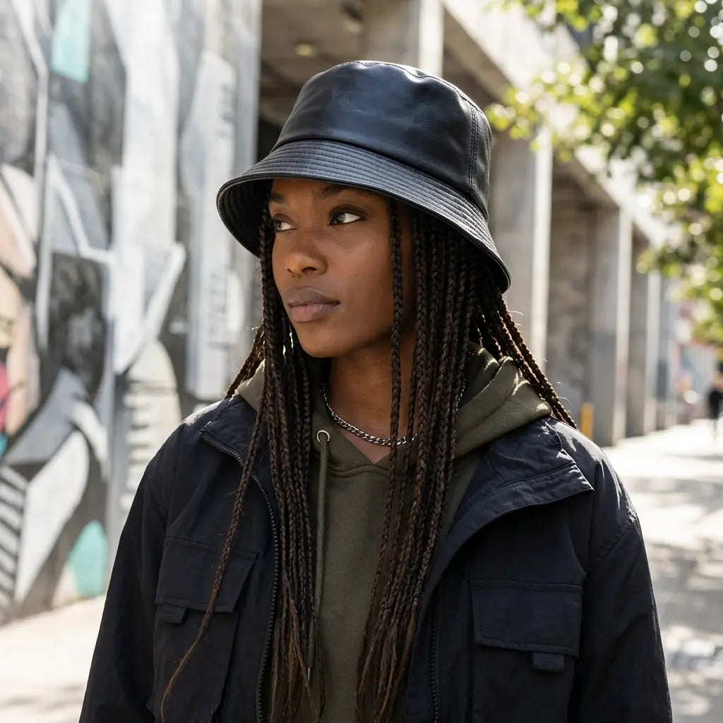Waterproof Leather Bucket Hat