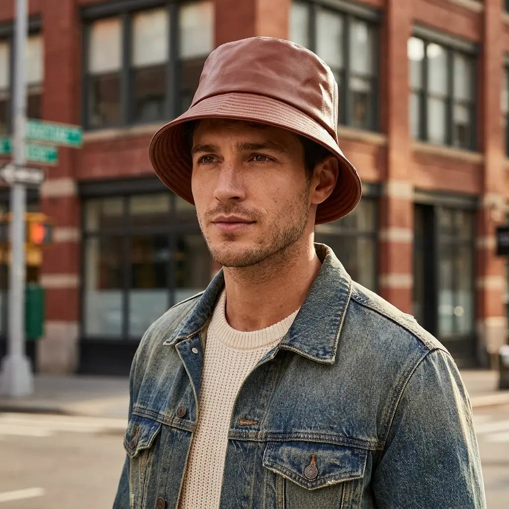 Waterproof Leather Bucket Hat