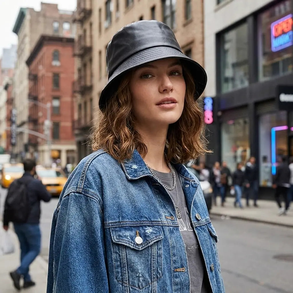 Waterproof Leather Bucket Hat