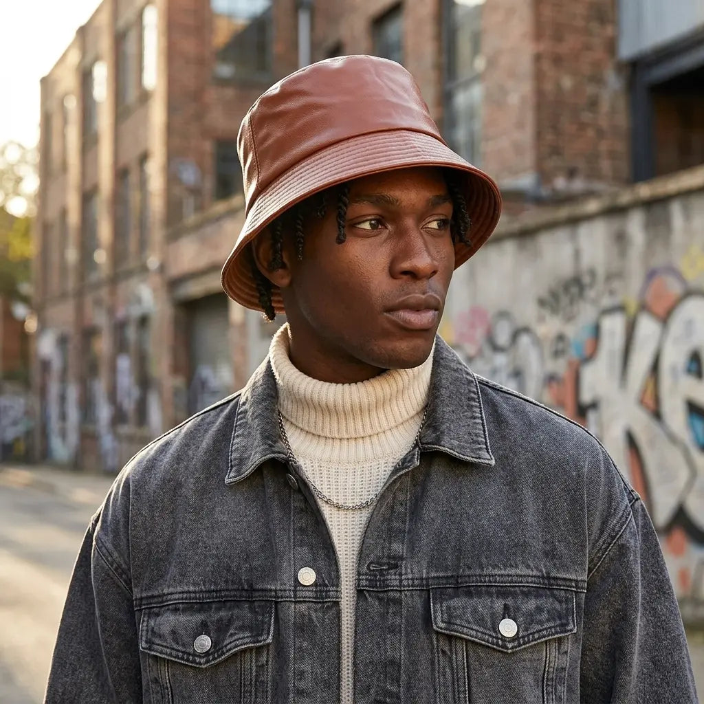 Waterproof Leather Bucket Hat