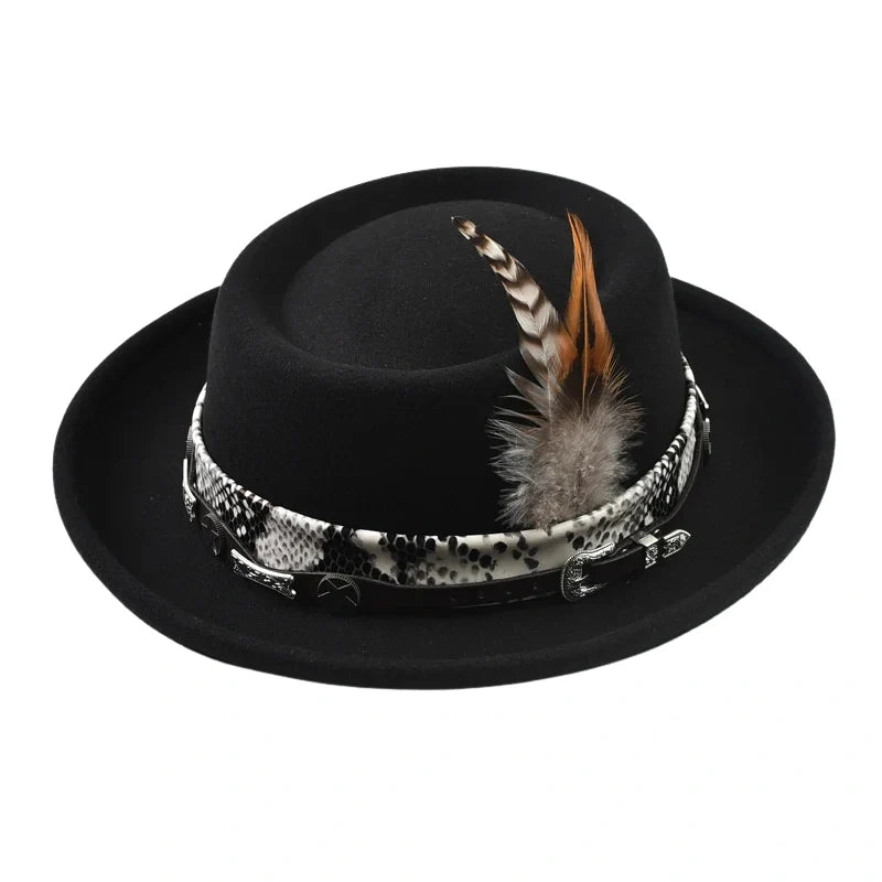 Watson Feathers Wool Porkpie Hat