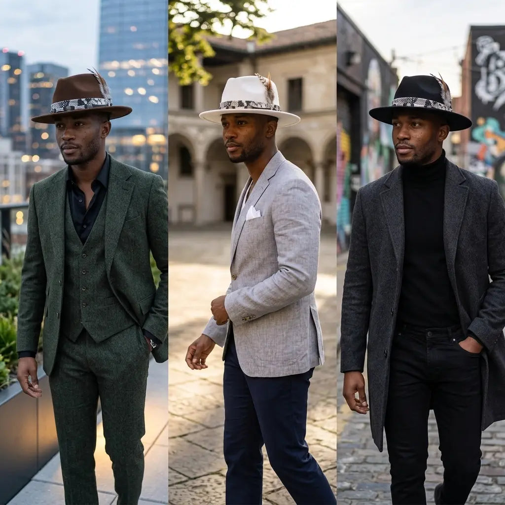 Watson Feathers Wool Porkpie Hat