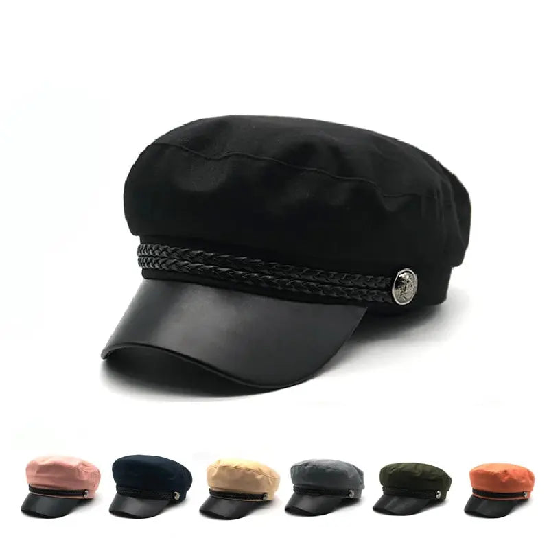 Watson Women Cotton Leather Sailor Cap