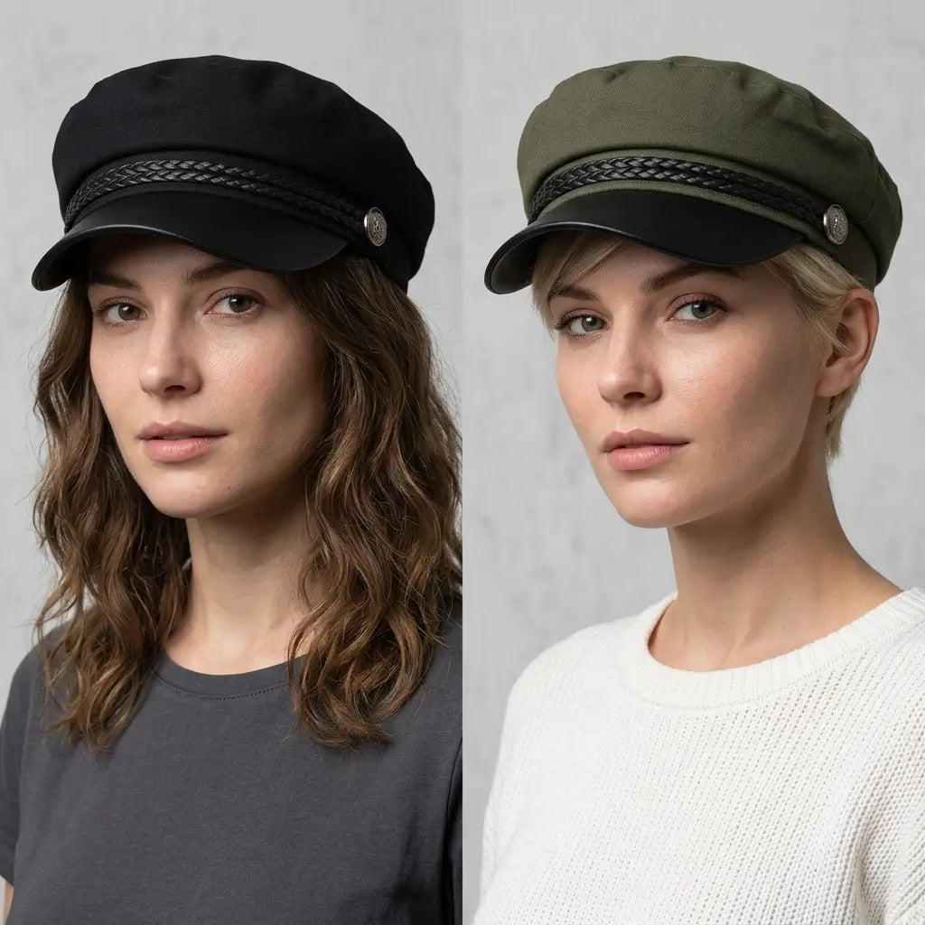 Watson Women Cotton Leather Sailor Cap