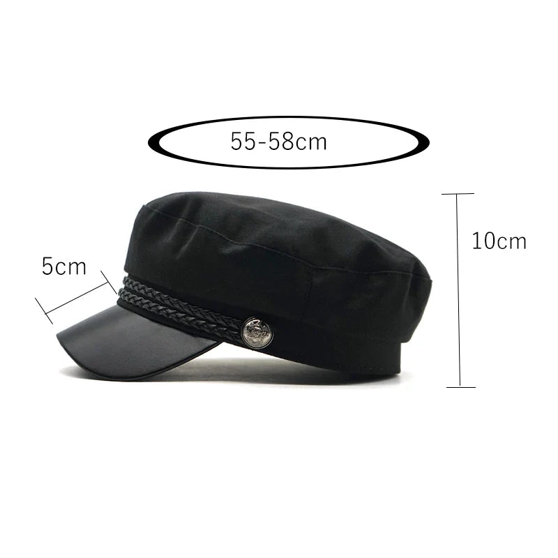 Watson Women Cotton Leather Sailor Cap