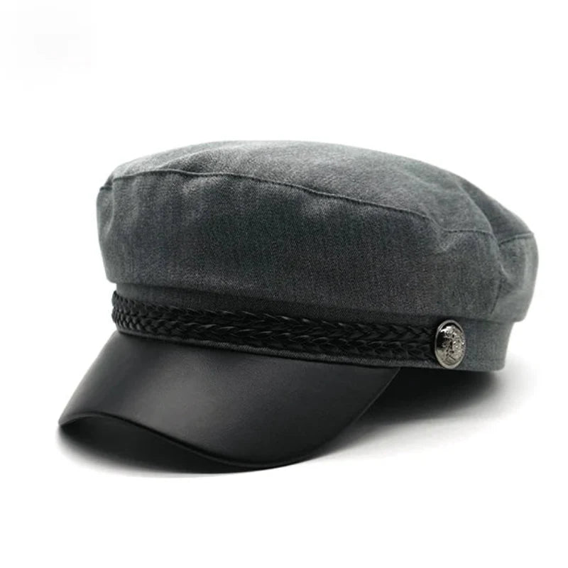 Watson Women Cotton Leather Sailor Cap