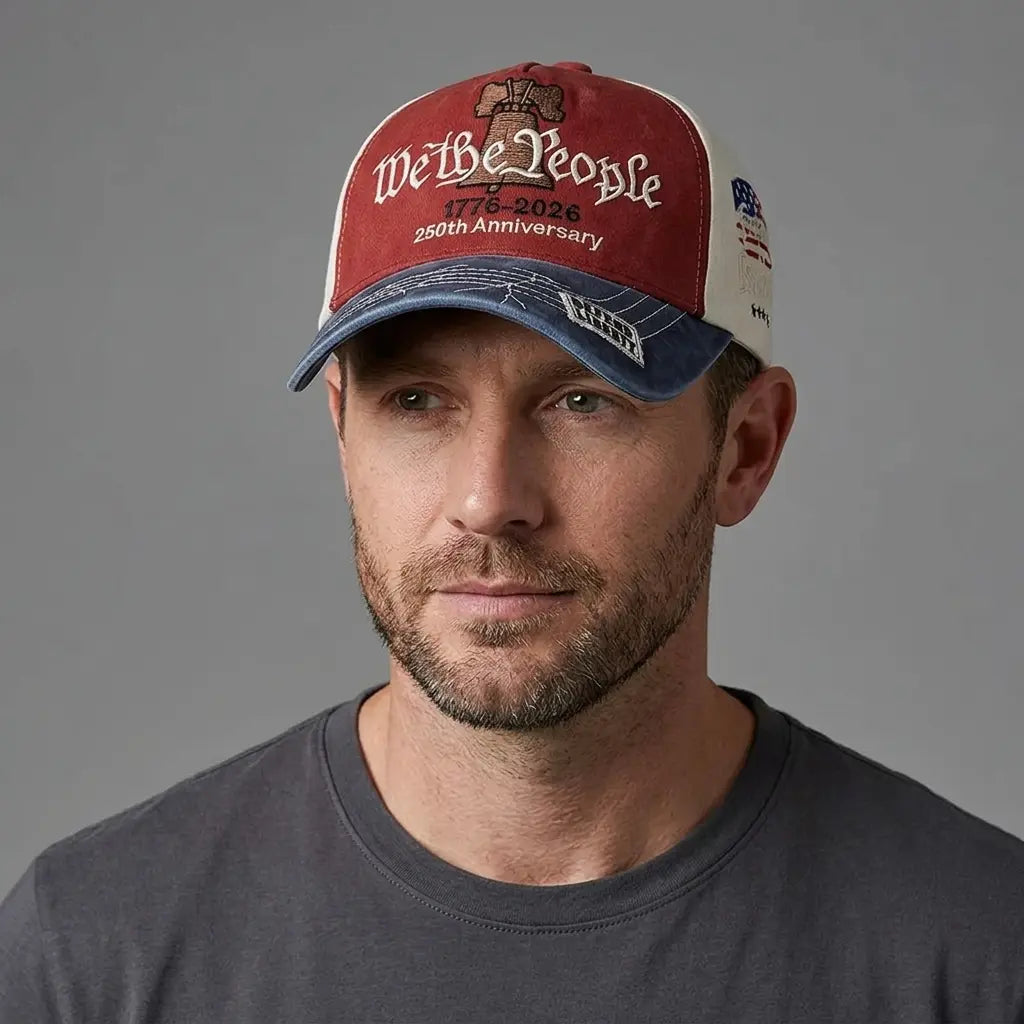 We The People USA 250th Anniversary Red Cotton Baseball Cap