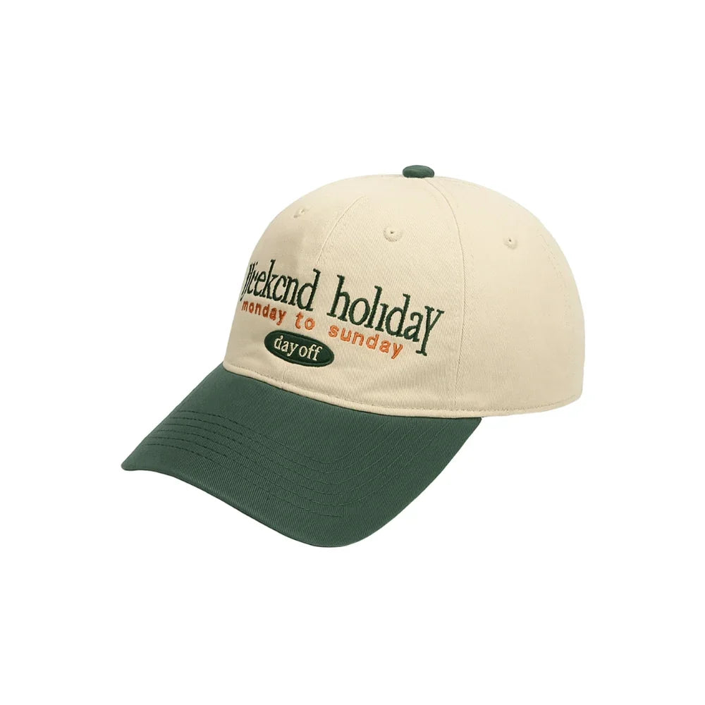 Weekend Holiday Dayoff Beige Baseball Cap